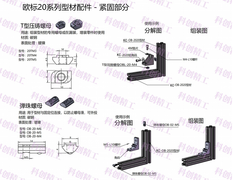 欧标20系列型材配件